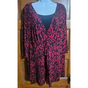 George Plus Size 3/4 Sleeve Printed Tunic Blouse